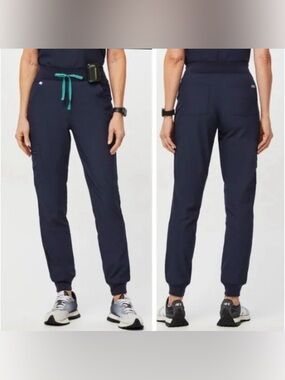 FIGS Zamora High-Waisted Jogger Scrub Pants Navy FREEX Lined S
